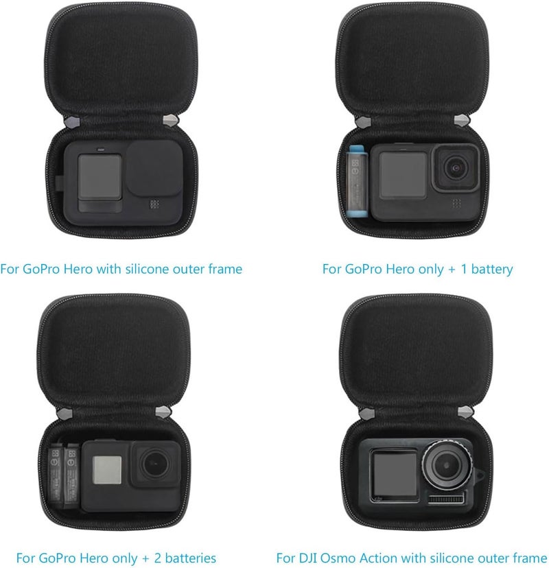 JSVER Mini Carrying Case for GoPro Hero 13/12/11/10/9/8/7/6/5/4/3, DJI Osmo Action, AKASO EK7000 / EK7000 Pro / V50 Pro/Brave 4, Campark ACT74 / ACT76, Dragon Touch Vision 3, YI Lite / 4K+ - Image 4